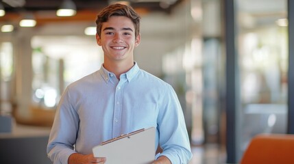 Wall Mural - The Young Man with Clipboard