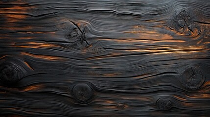 Wall Mural - Wood plank texture with a burnt wood finish