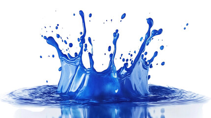 Poster - Watercolor blue splash isolated transparent background