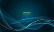 © patthana - Abstract blue gold light luxury wave curve with blank space for text place design modern creative background vector