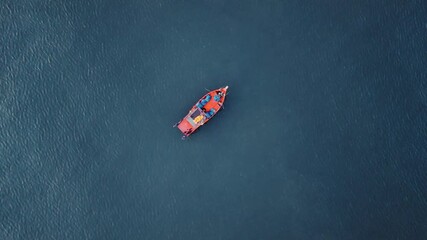 Wall Mural - 4k arrival fishing boat in the sea at Thailand.