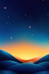 Wall Mural - a beautiful night sky with a mountain range in the background