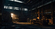 © Prateek - Dimly lit, abandoned factory with rusted machinery and peeling walls, creating a dark, mysterious atmosphere.