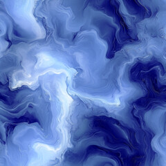 Leinwandbilder - A composition with fluid, undulating forms in cool shades of blue, where smooth transitions give the image depth and airiness.