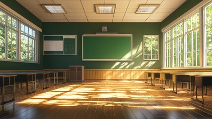 Wall Mural - Empty Classroom. Back to school concept in high school