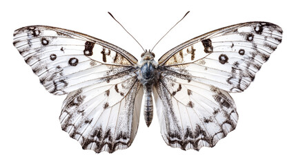 Wall Mural - A white butterfly contrasts beautifully against a black background, creating a stunning visual