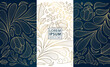 © marylia17 - Vector set of art deco gold swirl Christmas cards, holiday elegant winter royal motif. Vintage premium branches, floral decoration illustration
