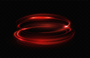 Poster - Red neon ring. Luminous circle. Glow effect. Round light frame. abstract light lines of motion and speed.Abstract light lines of motion and speed.
