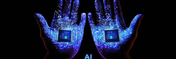 Ai deep learning, Ai big data, Machine learning, Digital technology, Algorithm, Data cyber nano, Internet network connection, Businessman touch ai abstract communication, Innovation future.
