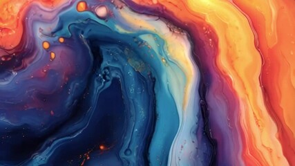 Fototapete - Colorful animation resembling streams of merging bright colors. Dynamic composition with deep colors