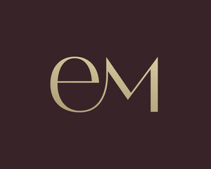 EM letter logo icon design. Classic style luxury initials monogram.