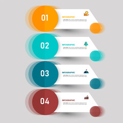 Poster - Modern infographic template with four steps for business data presentation. Vector. 