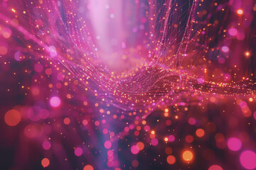 A beautiful Abstract digital technology background with colorful network connection lines.