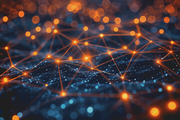 A beautiful Abstract digital technology background with colorful network connection lines.