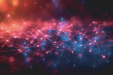 A beautiful Abstract digital technology background with colorful network connection lines.