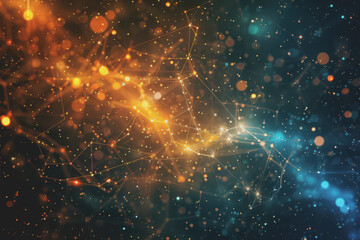 A beautiful Abstract digital technology background with colorful network connection lines.