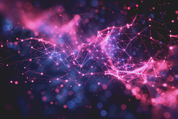 A beautiful Abstract digital technology background with colorful network connection lines.