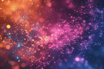 A beautiful Abstract digital technology background with colorful network connection lines.