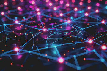 A beautiful Abstract digital technology background with colorful network connection lines.