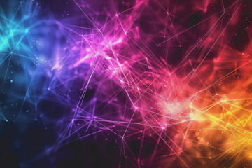A beautiful Abstract digital technology background with colorful network connection lines.