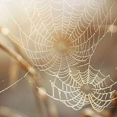 spider web with dew drops