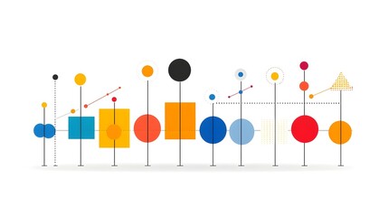 Fototapete - Colorful and Bright Market Line Graph Infographic with Detailed Financial Data Displayed on a Clear and Minimal Background