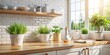 © NorthStar Creations - Sunny Kitchen Countertop with Plants and White Cabinets, Kitchen Decor ,Interior Design, Home Decor