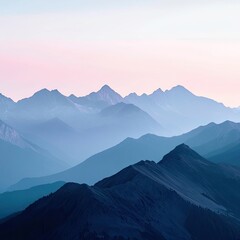 Poster - Majestic mountain ranges at sunrise 