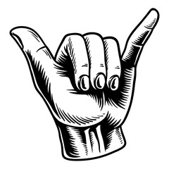 Wall Mural - hand drawn shaka sign sticker