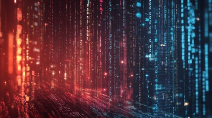 Digital information concept - binair code background