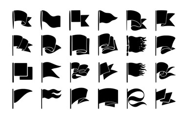 Wall Mural - flag icon. waving pennant, pole event banner. map symbol, small shape sign. flagpole for web game pl