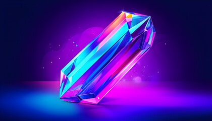 abstract crystal prism in vibrant colors