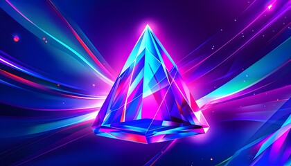abstract crystal prism in vibrant colors
