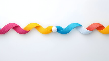 Fototapete - Colorful waves converging at a central point symbolizing the unity and synergy of creative solutions and innovative ideas coming together