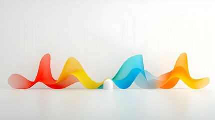 Fototapete - Colorful dynamic waves converging at a central point symbolizing the unity and harmony of creative problem solving and innovative solutions