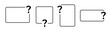 © Богдан Скрипник - Set of empty question frame. Border with black question mark in minimalistic style.