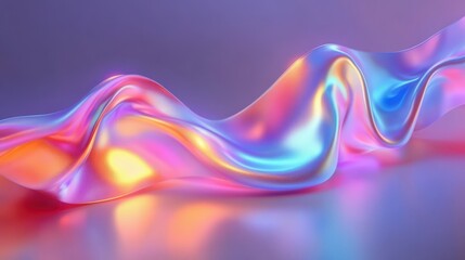 holographic iridescent neon curved wave in motion light dynamic background. Gradient design element for banners