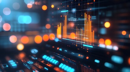 Digital screen displaying data visualizations background