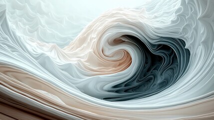 Wall Mural - abstract surreal curves landscape illustration