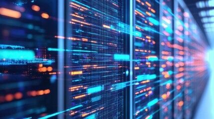 sleek and flexible data distribution and access. technical advancement concept.