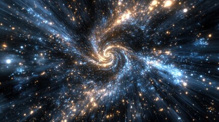 Wall Mural - spectacular eternal cascade in cosmic space featuring stellar dust and galactic elements