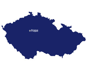 Naklejka na meble silhouette map of czech republic with capital cities