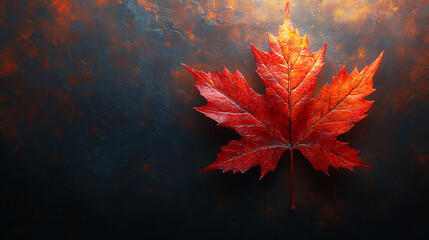 beatiful maple leaf on a dark background