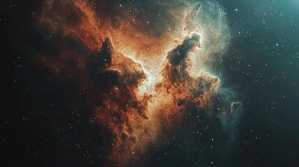 Wall Mural - astronomical object captured in a digitally created space landscape, with vibrant nebula and star sp