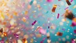 © Fotograf - A colorful celebration scene with confetti falling from above, great for party or event visuals