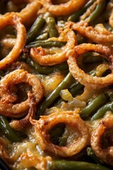 Crispy onion green bean casserole for holiday meals and special gatherings