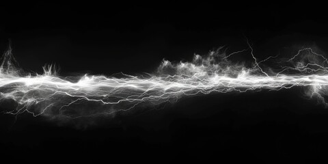 Wall Mural - a black and white photo of a lightning storm