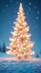 Wall Mural - Beautiful blurry christmas tree card
