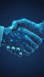 © Ilja - Digital Handshake on Blue Technology Background Collaboration, Innovation, and Partnership