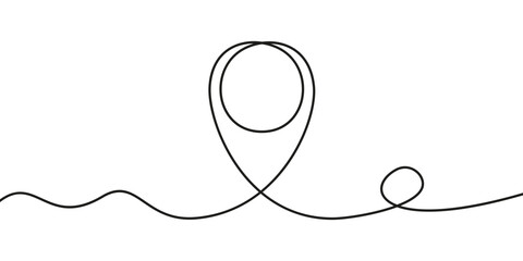Map pointer in continuous one line, location destination